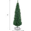 imageGoplus 6ft PreLit Pencil Christmas Tree Artificial Slim Xmas Tree with 180 WarmWhite LED Lights 390 Branch Tips Foldable Metal Stand for Home Office Indoor Holiday DecorGreen