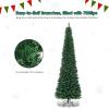 imageGoplus 6ft PreLit Pencil Christmas Tree Artificial Slim Xmas Tree with 180 WarmWhite LED Lights 390 Branch Tips Foldable Metal Stand for Home Office Indoor Holiday DecorGreen