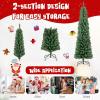 imageGoplus 6ft PreLit Pencil Christmas Tree Artificial Slim Xmas Tree with 180 WarmWhite LED Lights 390 Branch Tips Foldable Metal Stand for Home Office Indoor Holiday DecorGreenprelit Upgraded