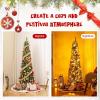 imageGoplus 6ft PreLit Pencil Christmas Tree Artificial Slim Xmas Tree with 180 WarmWhite LED Lights 390 Branch Tips Foldable Metal Stand for Home Office Indoor Holiday DecorGreenprelit Upgraded