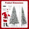 imageGoplus 7 FT Half Snow Flocked Christmas Tree PreLit Artificial Hinged Xmas Tree with 852 PE ampamp PVC Branch Tips 240 Warm White ampamp Multicolored LED Lights 9 Modes Remote Home Holiday Decoration7 FTSnow Flocked