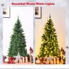 imageGoplus 7 FT Half Snow Flocked Christmas Tree PreLit Artificial Hinged Xmas Tree with 852 PE ampamp PVC Branch Tips 240 Warm White ampamp Multicolored LED Lights 9 Modes Remote Home Holiday Decoration5 FT