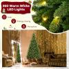 imageGoplus 7 FT Half Snow Flocked Christmas Tree PreLit Artificial Hinged Xmas Tree with 852 PE ampamp PVC Branch Tips 240 Warm White ampamp Multicolored LED Lights 9 Modes Remote Home Holiday Decoration8 FT
