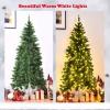 imageGoplus 7 FT Half Snow Flocked Christmas Tree PreLit Artificial Hinged Xmas Tree with 852 PE ampamp PVC Branch Tips 240 Warm White ampamp Multicolored LED Lights 9 Modes Remote Home Holiday Decoration6ft