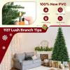 imageGoplus 7 FT Half Snow Flocked Christmas Tree PreLit Artificial Hinged Xmas Tree with 852 PE ampamp PVC Branch Tips 240 Warm White ampamp Multicolored LED Lights 9 Modes Remote Home Holiday Decoration8 FT