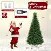 imageGoplus 7 FT Half Snow Flocked Christmas Tree PreLit Artificial Hinged Xmas Tree with 852 PE ampamp PVC Branch Tips 240 Warm White ampamp Multicolored LED Lights 9 Modes Remote Home Holiday Decoration8 FT