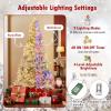 imageGoplus 7 FT Half Snow Flocked Christmas Tree PreLit Artificial Hinged Xmas Tree with 852 PE ampamp PVC Branch Tips 240 Warm White ampamp Multicolored LED Lights 9 Modes Remote Home Holiday Decoration7 FTSnow Flocked