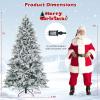 imageGoplus 7 FT PreLit Snow Flocked Christmas Tree Artificial Hinged Xmas Tree with 820 PE ampamp PVC Mixed Branch Tips 340 Warm White LED Lights Foldable Metal Base Home Office DecorationWarm White