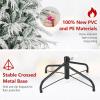 imageGoplus 7 FT PreLit Snow Flocked Christmas Tree Artificial Hinged Xmas Tree with 820 PE ampamp PVC Mixed Branch Tips 340 Warm White LED Lights Foldable Metal Base Home Office DecorationSnowy