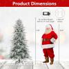 imageGoplus 7 FT PreLit Snow Flocked Christmas Tree Artificial Hinged Xmas Tree with 820 PE ampamp PVC Mixed Branch Tips 340 Warm White LED Lights Foldable Metal Base Home Office DecorationSnowy