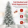 imageGoplus 7 FT PreLit Snow Flocked Christmas Tree Artificial Hinged Xmas Tree with 820 PE ampamp PVC Mixed Branch Tips 340 Warm White LED Lights Foldable Metal Base Home Office DecorationSnowy