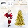 imageGoplus 7 FT PreLit Snow Flocked Christmas Tree Artificial Hinged Xmas Tree with 820 PE ampamp PVC Mixed Branch Tips 340 Warm White LED Lights Foldable Metal Base Home Office DecorationGreen