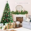 imageGoplus 7ft Artificial Christmas Tree Xmas Pine Tree with Solid Metal Legs Perfect for Indoor and Outdoor Holiday Decoration GreenGreen