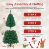 imageGoplus 7ft Artificial Christmas Tree Xmas Pine Tree with Solid Metal Legs Perfect for Indoor and Outdoor Holiday Decoration GreenGreen