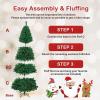 imageGoplus 7ft Artificial Christmas Tree Xmas Pine Tree with Solid Metal Legs Perfect for Indoor and Outdoor Holiday Decoration GreenGreen