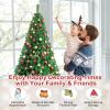 imageGoplus 7ft Artificial Christmas Tree Xmas Pine Tree with Solid Metal Legs Perfect for Indoor and Outdoor Holiday Decoration GreenGreen