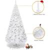 imageGoplus 7ft Artificial Christmas Tree Xmas Pine Tree with Solid Metal Legs Perfect for Indoor and Outdoor Holiday Decoration GreenWhite