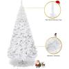 imageGoplus 7ft Artificial Christmas Tree Xmas Pine Tree with Solid Metal Legs Perfect for Indoor and Outdoor Holiday Decoration GreenWhite