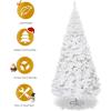 imageGoplus 7ft Artificial Christmas Tree Xmas Pine Tree with Solid Metal Legs Perfect for Indoor and Outdoor Holiday Decoration GreenWhite