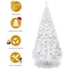 imageGoplus 7ft Artificial Christmas Tree Xmas Pine Tree with Solid Metal Legs Perfect for Indoor and Outdoor Holiday Decoration GreenWhite