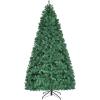 imageGoplus 9 FT PreLit Artificial Christmas Tree Blue Hinged Xmas Tree with 1938 Frosted PVC Branch Tips 520 Warm White LED Lights 8 Modes Foldable Metal Stand Home Office DecorationGreen