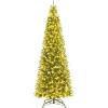 imageGoplus 12 FT Tall PreLit Slim Pencil Christmas Tree Artificial Hinged Xmas Tree with 2840 Branch Tips 1000 Warm White LED Lights Foldable Stand Outdoor Indoor Home Office Holiday Party DecorationStyle B