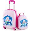 imageGoplus 2PC Kids Luggage 12quot ampamp 16quot Kids Carry On Luggage Set with 4 Spinner Wheels Lightweight Rolling Spinner Suitcase for Children Toddlers Boys and Girls TravelMermaid