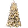 imageGoplus 6 FT PreLit Snow Flocked Christmas Tree Artificial Hinged Xmas Tree with 616 Mixed Branch Tips 260 Warm White LED ampamp 130 Globe Lights 8 Modes Metal Stand Home Office Holiday DecorationSnowy