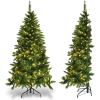 imageGoplus 7 FT Half Snow Flocked Christmas Tree PreLit Artificial Hinged Xmas Tree with 852 PE ampamp PVC Branch Tips 240 Warm White ampamp Multicolored LED Lights 9 Modes Remote Home Holiday Decoration5 FT