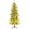 imageGoplus 8 FT PreLit Artificial Christmas Tree Cashmere Xmas Tree with 702 Pine Needles 400 Warm White LED Lights with Bulb Cover Natural Pine Cones Foldable Metal Stand Home Office Decoration7 FT