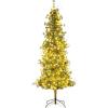 imageGoplus 8 FT PreLit Artificial Christmas Tree Cashmere Xmas Tree with 702 Pine Needles 400 Warm White LED Lights with Bulb Cover Natural Pine Cones Foldable Metal Stand Home Office Decoration8 FT