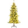 imageGoplus 8 FT PreLit Artificial Christmas Tree Cashmere Xmas Tree with 702 Pine Needles 400 Warm White LED Lights with Bulb Cover Natural Pine Cones Foldable Metal Stand Home Office Decoration6 FT