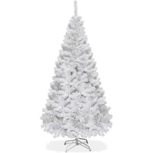 imageGoplus 7ft Artificial Christmas Tree Xmas Pine Tree with Solid Metal Legs Perfect for Indoor and Outdoor Holiday Decoration GreenWhite