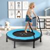 imageGoplus 40quot Mini Trampoline for Kids IndoorOutdoor Fitness Trampoline with Foam Handlebar ampamp Safety Pad Home Workout Equipment for 36 Years Old Toddlers Gift for Boys ampamp GirlsBlue