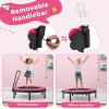 imageGoplus 40quot Mini Trampoline for Kids IndoorOutdoor Fitness Trampoline with Foam Handlebar ampamp Safety Pad Home Workout Equipment for 36 Years Old Toddlers Gift for Boys ampamp GirlsPink