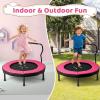 imageGoplus 40quot Mini Trampoline for Kids IndoorOutdoor Fitness Trampoline with Foam Handlebar ampamp Safety Pad Home Workout Equipment for 36 Years Old Toddlers Gift for Boys ampamp GirlsPink