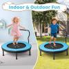 imageGoplus 40quot Mini Trampoline for Kids IndoorOutdoor Fitness Trampoline with Foam Handlebar ampamp Safety Pad Home Workout Equipment for 36 Years Old Toddlers Gift for Boys ampamp GirlsBlue