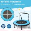 imageGoplus 40quot Mini Trampoline for Kids IndoorOutdoor Fitness Trampoline with Foam Handlebar ampamp Safety Pad Home Workout Equipment for 36 Years Old Toddlers Gift for Boys ampamp GirlsBlue