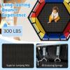 imageGoplus 48quot Toddler Trampoline for Kids 4 FT Recreational Trampoline with Enclosure Safety Net Bouncy Jumping Mat Seamless Design Indoor Outdoor Rebounder Toy for 3 Years Old Boys Girls
