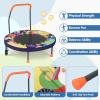 imageGoplus Foldable Toddler Trampoline for Kids 36 Recreational Mini Trampoline w20 LED Lights Foam Handle Padded Safety Cover Indoor Outdoor Exercise Rebounder for Boys Girls Aged 36PurpleOuter Space