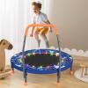 imageGoplus Foldable Toddler Trampoline for Kids 36 Recreational Mini Trampoline w20 LED Lights Foam Handle Padded Safety Cover Indoor Outdoor Exercise Rebounder for Boys Girls Aged 36NavyOcean