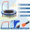 imageGoplus Foldable Toddler Trampoline for Kids 36 Recreational Mini Trampoline w20 LED Lights Foam Handle Padded Safety Cover Indoor Outdoor Exercise Rebounder for Boys Girls Aged 36Baby BlueOcean