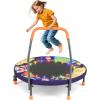 imageGoplus Foldable Toddler Trampoline for Kids 36 Recreational Mini Trampoline w20 LED Lights Foam Handle Padded Safety Cover Indoor Outdoor Exercise Rebounder for Boys Girls Aged 36PurpleOuter Space