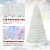 imageGoplus 3 FT PreLit Fiber Optic Christmas Tree Artificial Xmas Tree with SlowFlashing Multicolored Optical Fibers 96 PVC Branch Tips Top Star Foldable Metal Stand Mini Home Office DecorationWhite