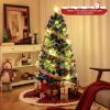 imageGoplus 3 FT PreLit Fiber Optic Christmas Tree Artificial Xmas Tree with SlowFlashing Multicolored Optical Fibers 96 PVC Branch Tips Top Star Foldable Metal Stand Mini Home Office DecorationMulticolored
