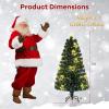 imageGoplus 3 FT PreLit Fiber Optic Christmas Tree Artificial Xmas Tree with SlowFlashing Multicolored Optical Fibers 96 PVC Branch Tips Top Star Foldable Metal Stand Mini Home Office DecorationMulticolored
