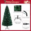 imageGoplus 3 FT PreLit Fiber Optic Christmas Tree Artificial Xmas Tree with SlowFlashing Multicolored Optical Fibers 96 PVC Branch Tips Top Star Foldable Metal Stand Mini Home Office DecorationMulticolored
