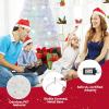 imageGoplus 3 FT PreLit Fiber Optic Christmas Tree Artificial Xmas Tree with SlowFlashing Multicolored Optical Fibers 96 PVC Branch Tips Top Star Foldable Metal Stand Mini Home Office DecorationWhite