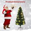imageGoplus 3 FT PreLit Fiber Optic Christmas Tree Artificial Xmas Tree with SlowFlashing Multicolored Optical Fibers 96 PVC Branch Tips Top Star Foldable Metal Stand Mini Home Office DecorationMulticolored