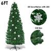 imageGoplus 3 FT PreLit Fiber Optic Christmas Tree Artificial Xmas Tree with SlowFlashing Multicolored Optical Fibers 96 PVC Branch Tips Top Star Foldable Metal Stand Mini Home Office DecorationGreen